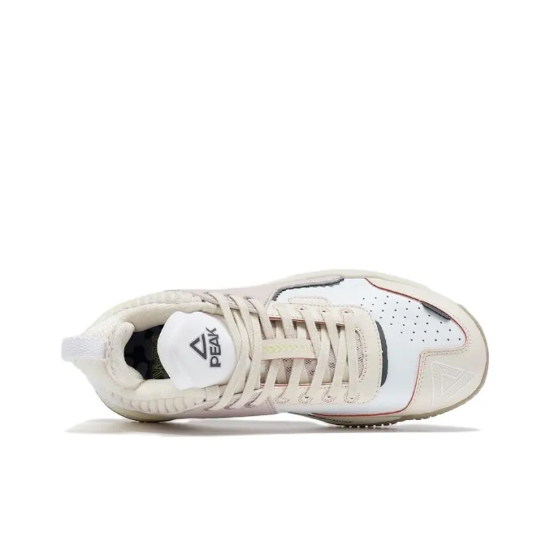 PEAK Flash 4 Taichi Wear Resistant Cushioning Coverage Support Low Top Basketball Shoes Women's Camel Gray-2