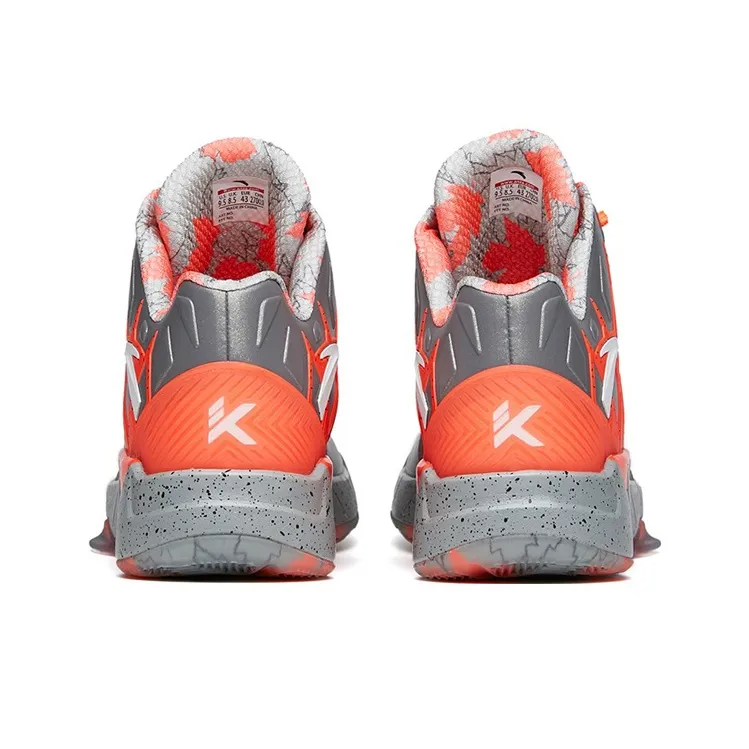 Anta KT1 Pro Mid Top Performance Basketball Shoes Men's Gray Orange-3