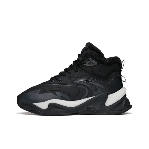 Anta Pulse Life Collection Cushioning Wear Resistant High Top Casual Shoes Women's Black