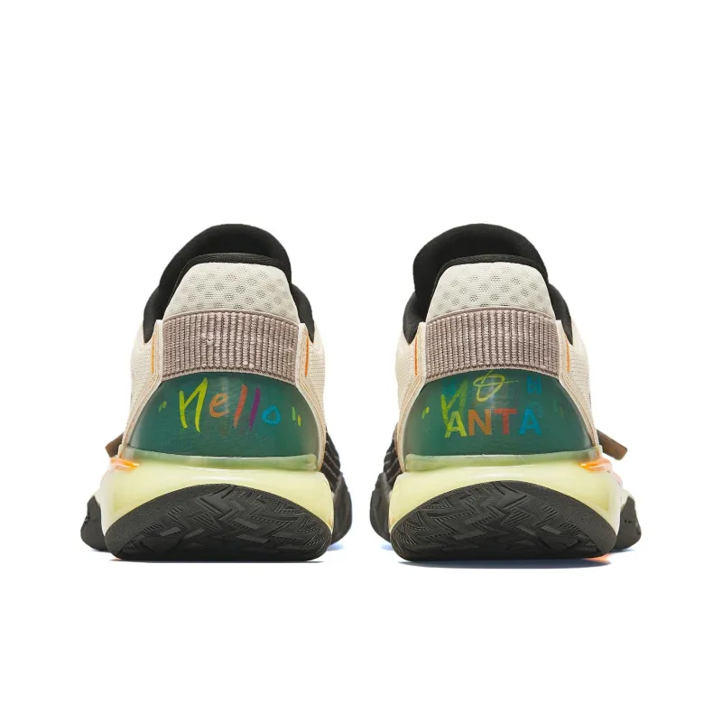 Anta GH5 Cushioning Rebound Low Top Basketball Shoes Men's Beige Yellow-4