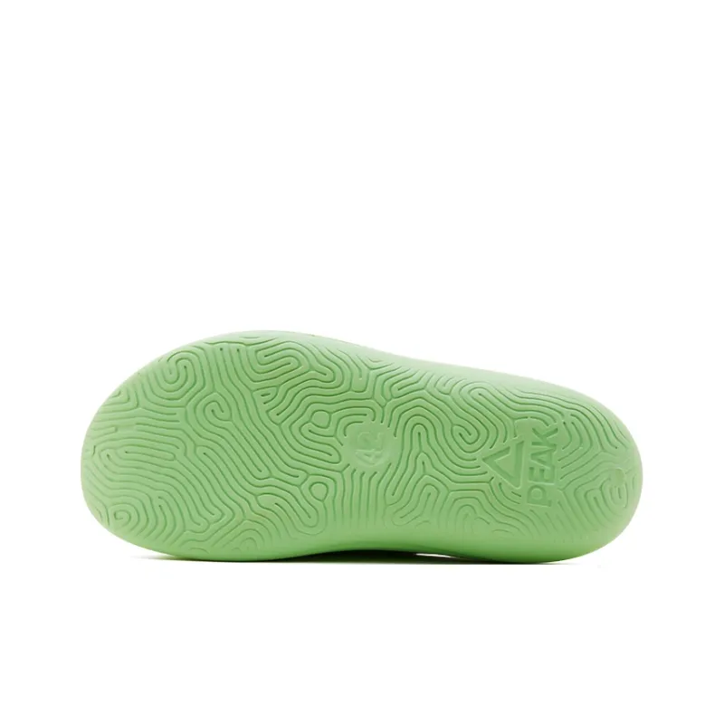 PEAK Very Small Fat Drag Quiet Slide Slippers Men's Green Yellow-5