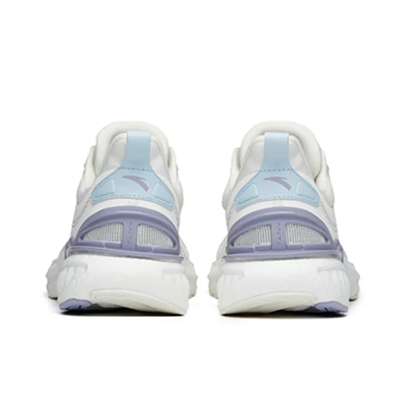 Anta Martian Foam Running Collection Breathable Low Top Running Shoes Women's Ivory White Purple-3