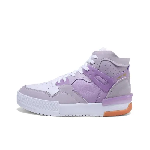 PEAK Taichi 910 Skateboard Shoes Women's High-Top Misty Imitation Purple