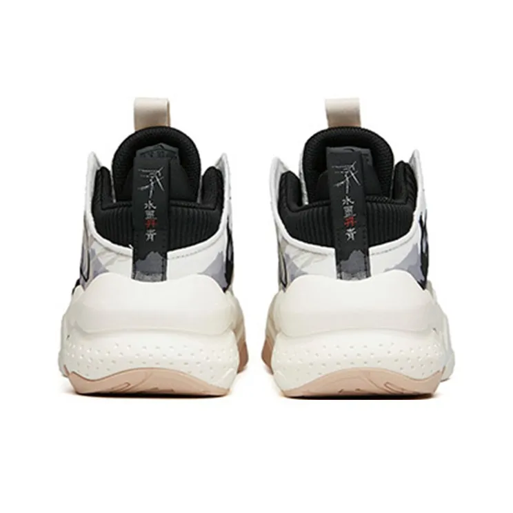 Anta Bastard Peak 2 Anti-Slip And Wear-Resistant Lightweight Low-Top Chunky Sneakers Women's White Black Gray-4