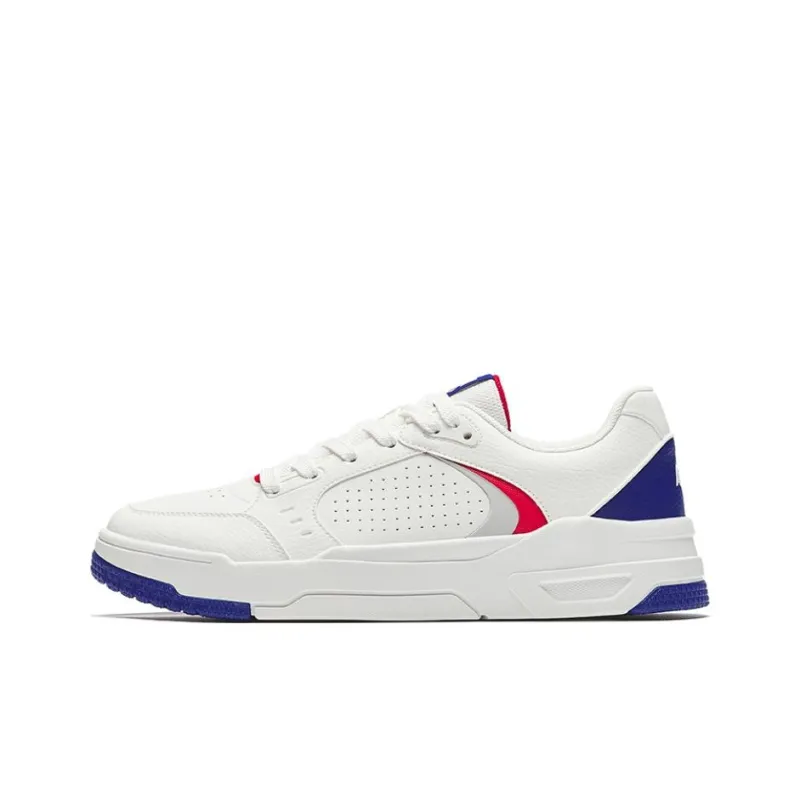 Anta 982GZ Abrasion Resistant Breathable Low Top Skateboard Shoes Men's White Blue-0