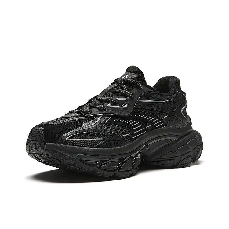 ANTA Star Moon Series Chunky Sneakers Women's Low Top Gray Black-1