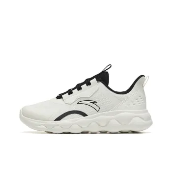 ANTA Sheepskin Running Shoes Women's Low Top Ivory White/Black