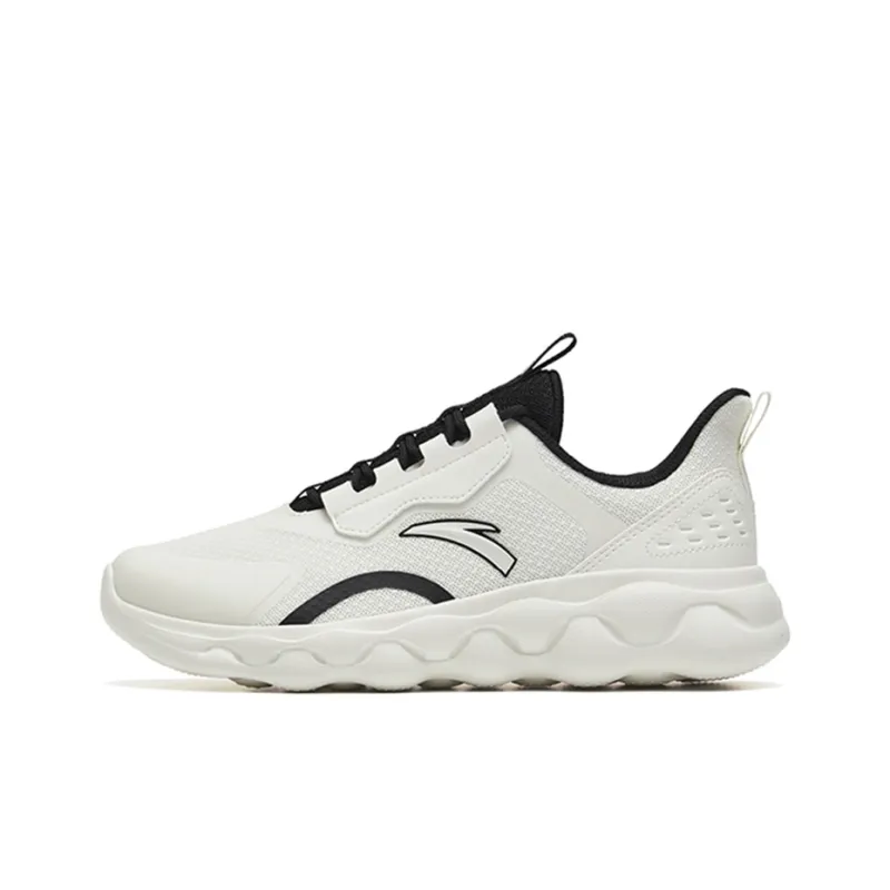 ANTA Sheepskin Running Shoes Women's Low Top Ivory White/Black-0