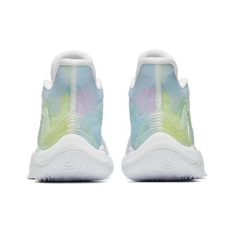 Anta Mountain 2 Cushioning Anti-Slip And Wear-Resistant Coverage Mid-Top Basketball Shoes Men's White River Water Blue-4