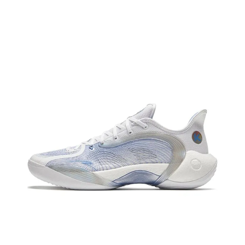 Anta Three Points Of Rain 2 Generations Cushioned Slip-Resistant Low-Top Basketball Shoes Men's White Blue-0
