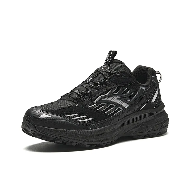 Anta Cushioned Slip-Resistant Abrasion-Resistant Low-Top Running Shoes Men's Black Silver-1