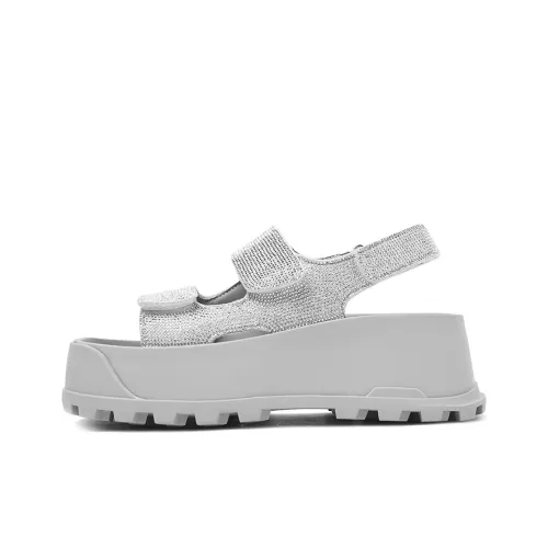 CAMEIDO Beach Sandals Women's Silver