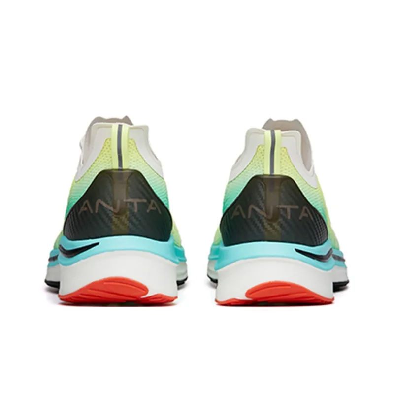 ANTA MACH 1.0 Running Shoes Men Low Top Ivory White/Dazzling Yellow/Fluorescent Aqua Green-4