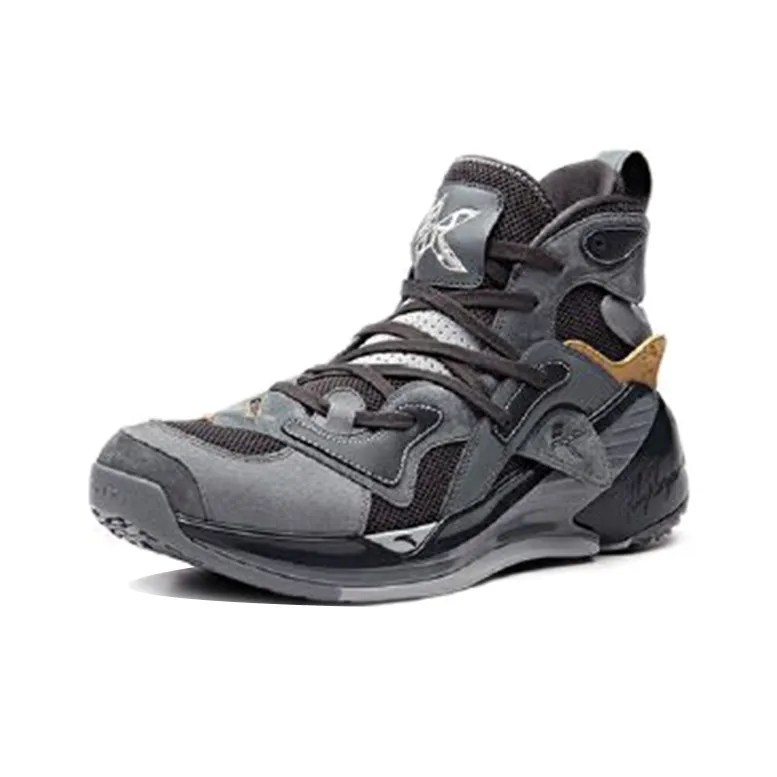 Anta KT4 Distressed Edition, Ash Klay Thompson Anti Slip Wear Resistant High Top Basketball Shoes Men's Gray-1