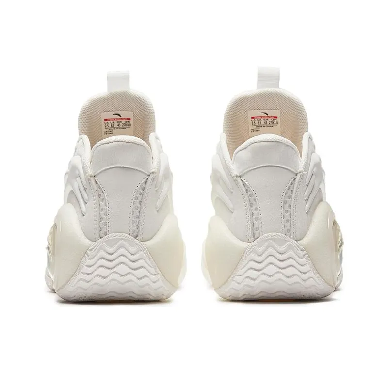 Anta Cement Bubble 4.0 Cushioning Anti-Slip Wear-Resistant Breathability Low-Top Basketball Shoes Men's Beige-3