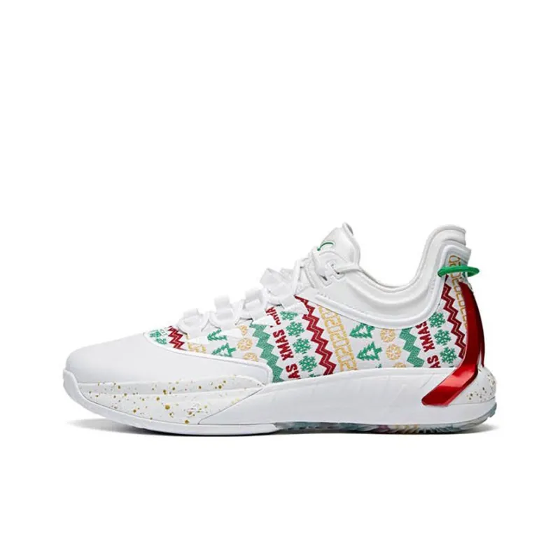 ANTA GH1 Basketball Shoes Men Low Top White/Green/Red-0