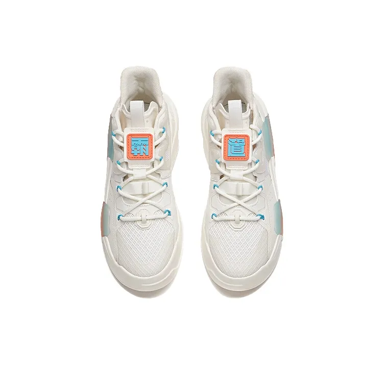 Anta Bastard Coverage Warm Slip-Resistant Low-Top Skateboard Shoes Women's White Orange Blue-2