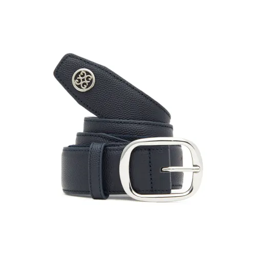GFORE Solid Color Design Pin Buckle Leather Leather Belts Men's Black