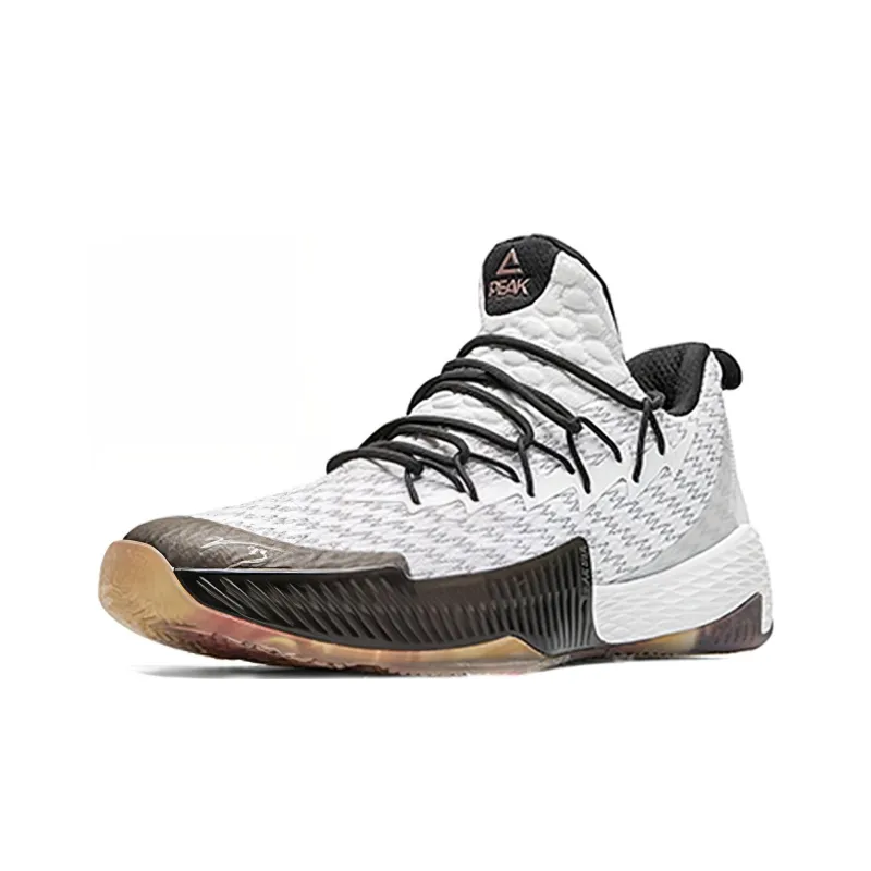 PEAK Lu Wei Lightning Cushioning Anti Slip And Wear Resistant Low Top Performance Basketball Shoes Men's White-1