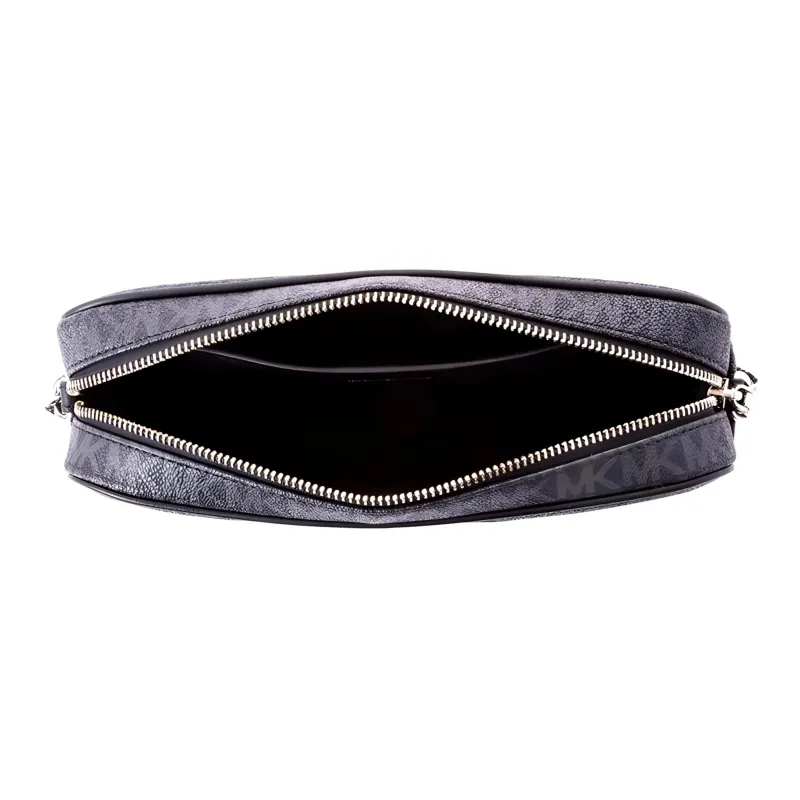 MICHAEL KORS Jet Set Leather, PVC Camera Bag, Crossbody Bag, Shoulder Bag Medium Size Women's Black-3
