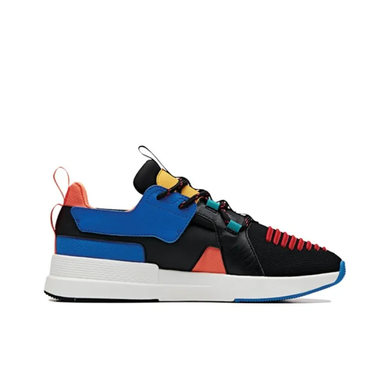 Anta Rubik's Cube Non-slip Lightweight Low-Top Running Shoes Men's Black White Blue-1