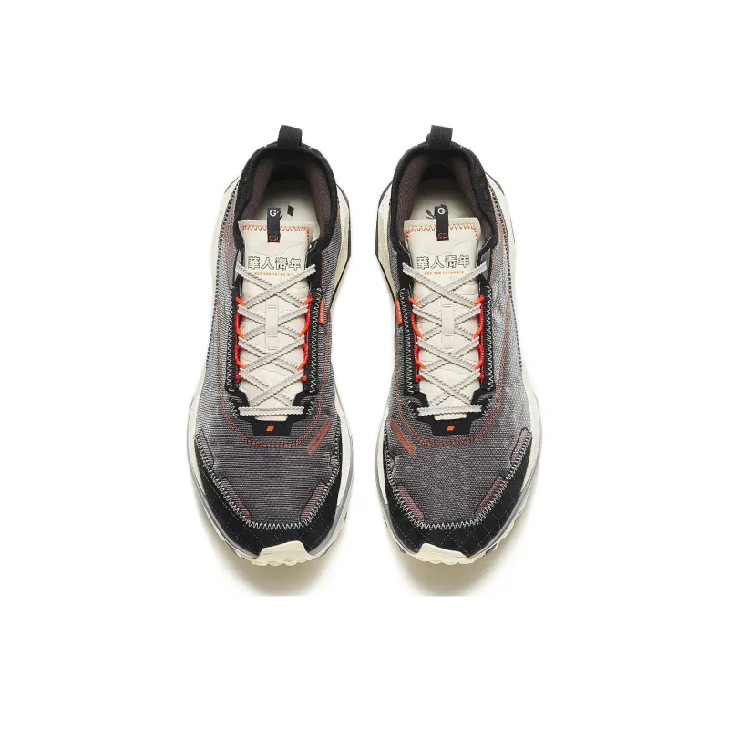 OCCUPY x Anta Cushioned Wear-Resistant Breathable Height Increasing Low-Top Running Shoes Men's Beige Black-2