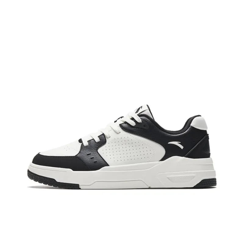 Anta 982GZ Cushioning Wear Resistant Low Top Skateboard Shoes Men's Black White-0