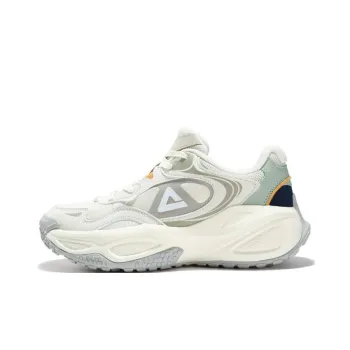 PEAK Taichi Puffy Shoes Wear Resistant Low Top Casual Shoes Unisex White