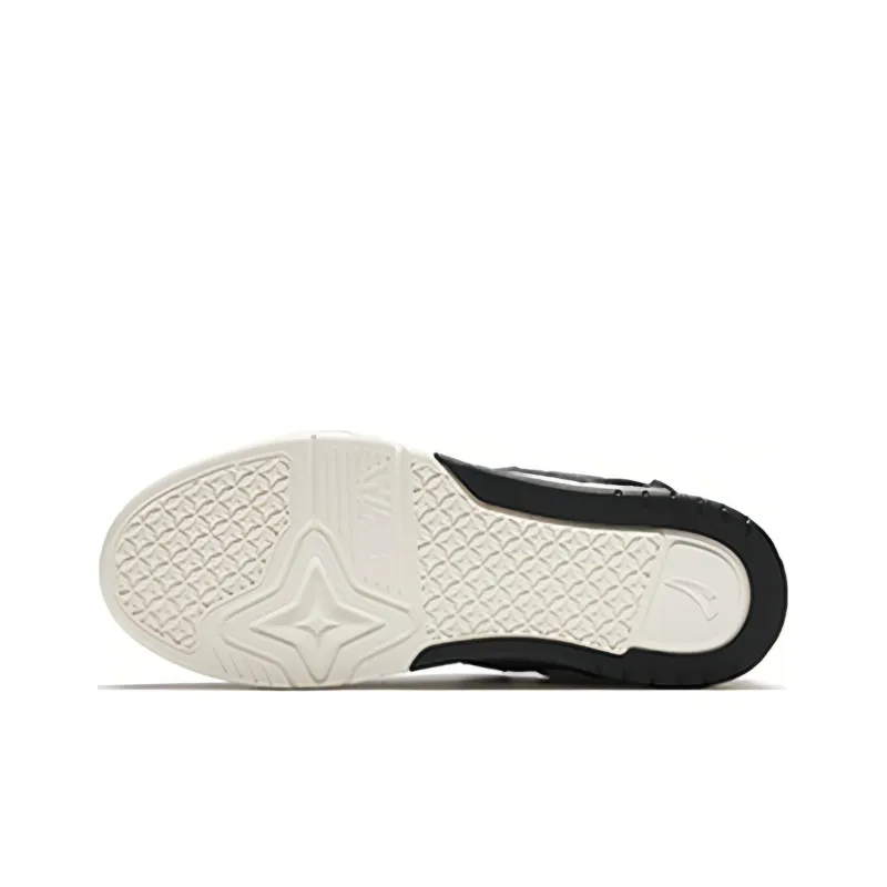 Anta Qike Puffy Shoes Anti-Slip Wear-Resistant Low-Top Skateboard Shoes Women's Ivory White/Black-3