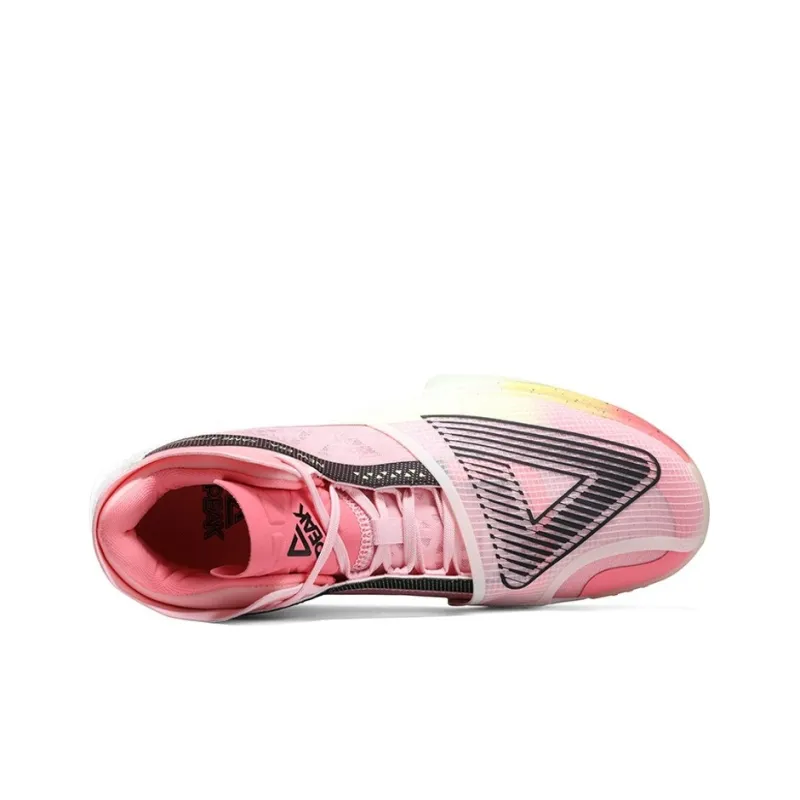 PEAK Surfing The Big Triangle 1.0 Basketball Shoes Men Mid Top Pink Peach Red-3