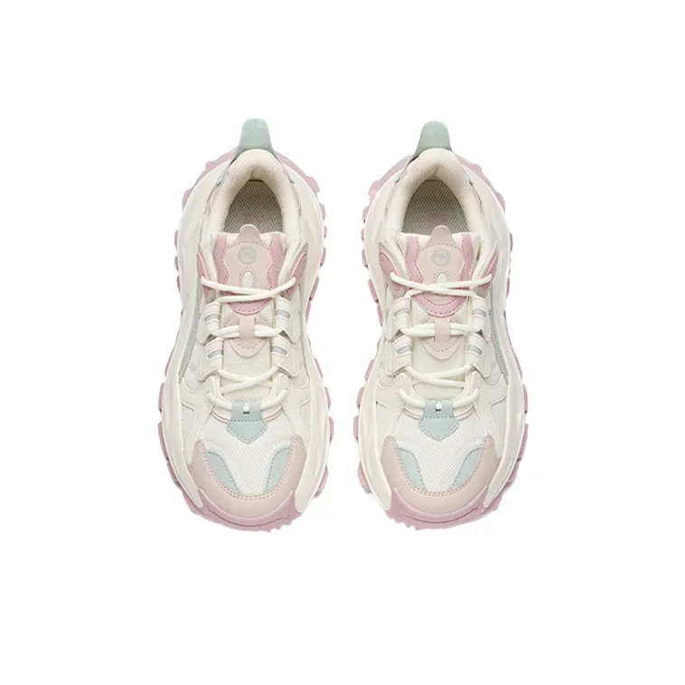 Anta Hot Cushioned Slip-Resistant Abrasion-Resistant Breathable Low-Top Casual Shoes Women's Beige Pink-3