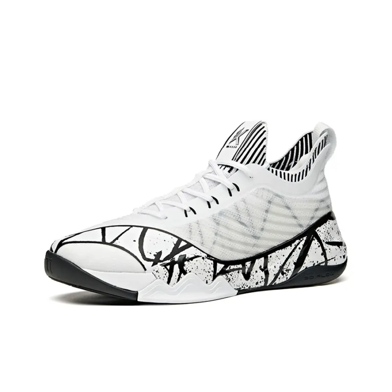 Anta KT6 Thompson Durable Breathable Low-Top Basketball Shoes White Black-1