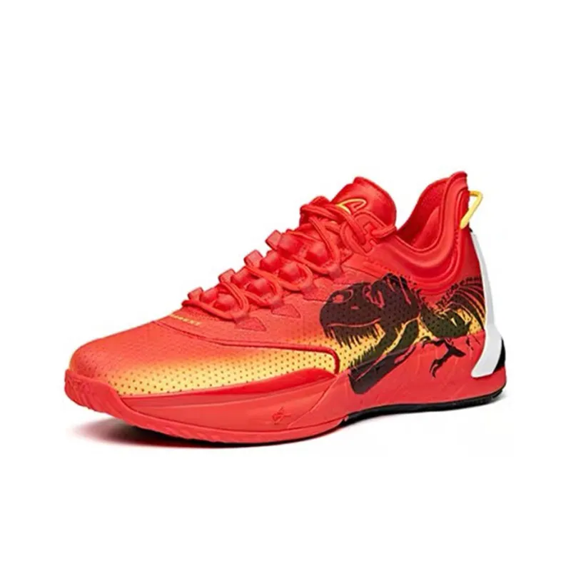 Anta GH1 Low Top Basketball Shoes Men's Red Yellow-2