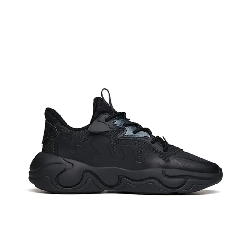 Anta Chao Worship 2.0 Cushioned Wear Resistant Slip Resistant Low Top Chunky Sneakers Women's Black-1