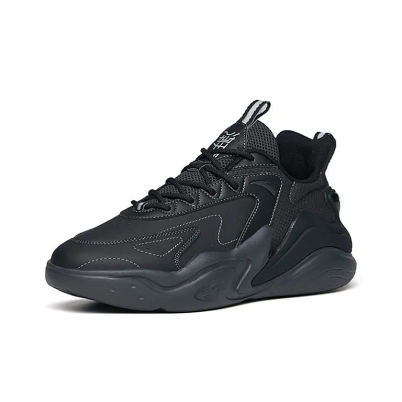 Anta Chao Worship 3.0 Anti Slip Wear Resistant Low Top Sports Casual Shoes Black Gray Color-2