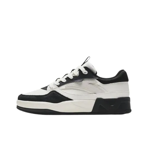 Anta C37 Series Anti Slip Wear Resistant Low Top Skateboard Shoes Men's Black White