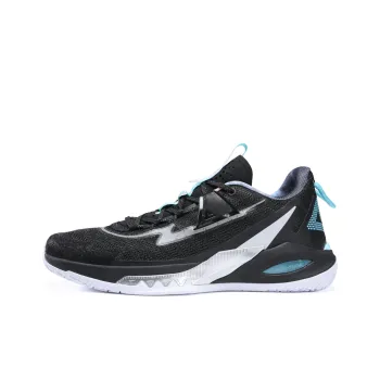 PEAK Lightning 9 Anti Slip And Wear Resistant Breathable Low Top Basketball Shoes Black Flash Silver Bullet
