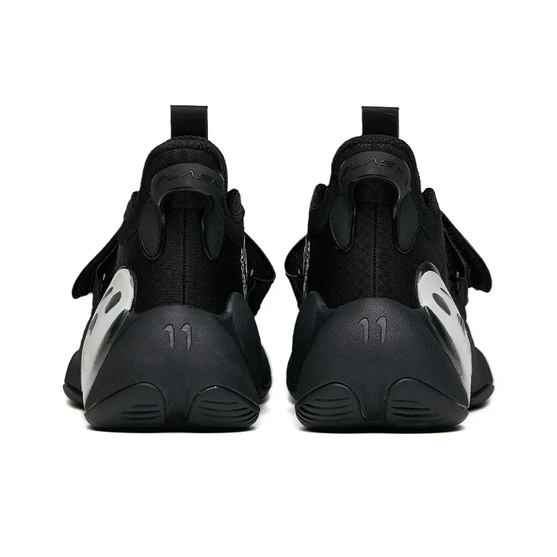 Anta Water Flower 3 Wear Resistant Slip Resistant Mid Top Performance Basketball Shoes Men's Black White-4