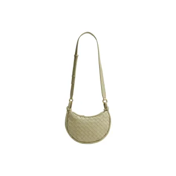 Bottega Veneta Sheepskin Crescent Bag Shoulder Bag Crossbody Bag Small Size Women's Limestone Green