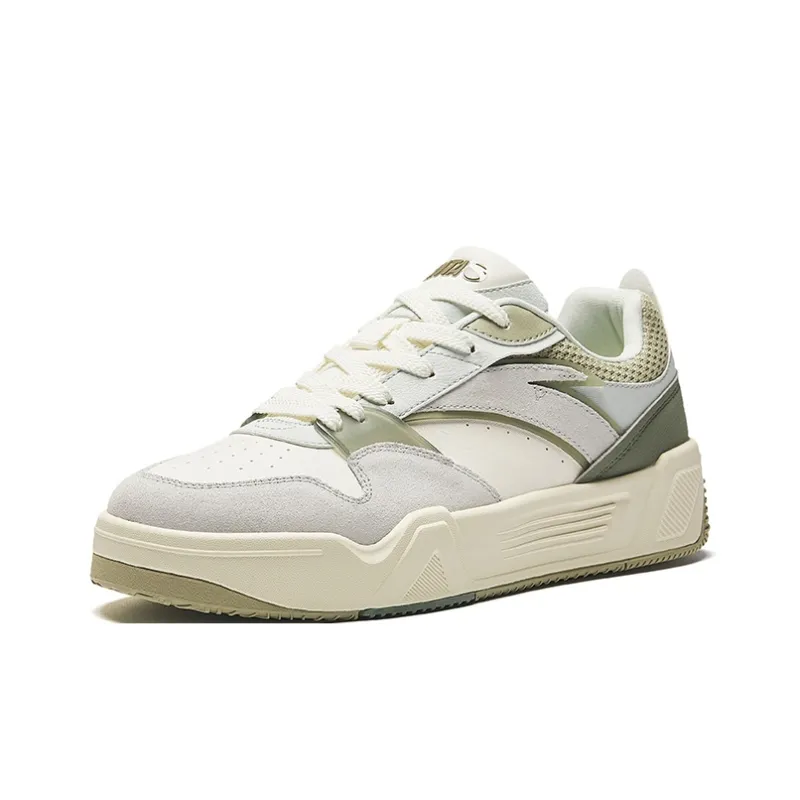 Anta C37 Series Height Increasing Lightweight Low-Top Skateboard Shoes Men's White Green-2