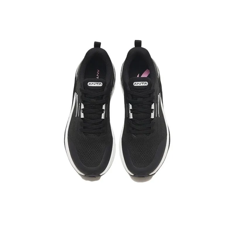 Anta C100 Slip-Resistant Low-Top Running Shoes Women's Black Silver-2