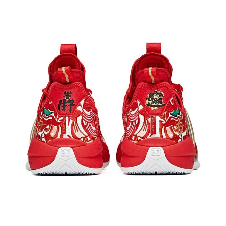 Anta GH2 Cushioning Anti Slip And Wear Resistant Breathable Support Low Top Basketball Shoes Men's Red-4