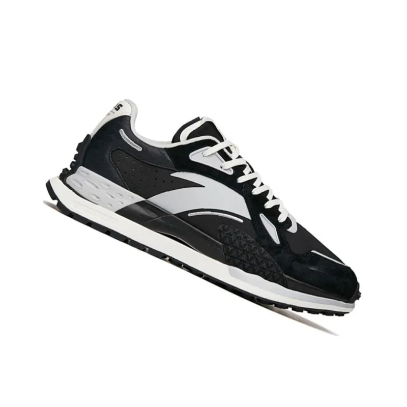 Anta Star Marker Cushioning Slip Resistant And Abrasion Resistant Low Top Running Shoes Men's Black White-1