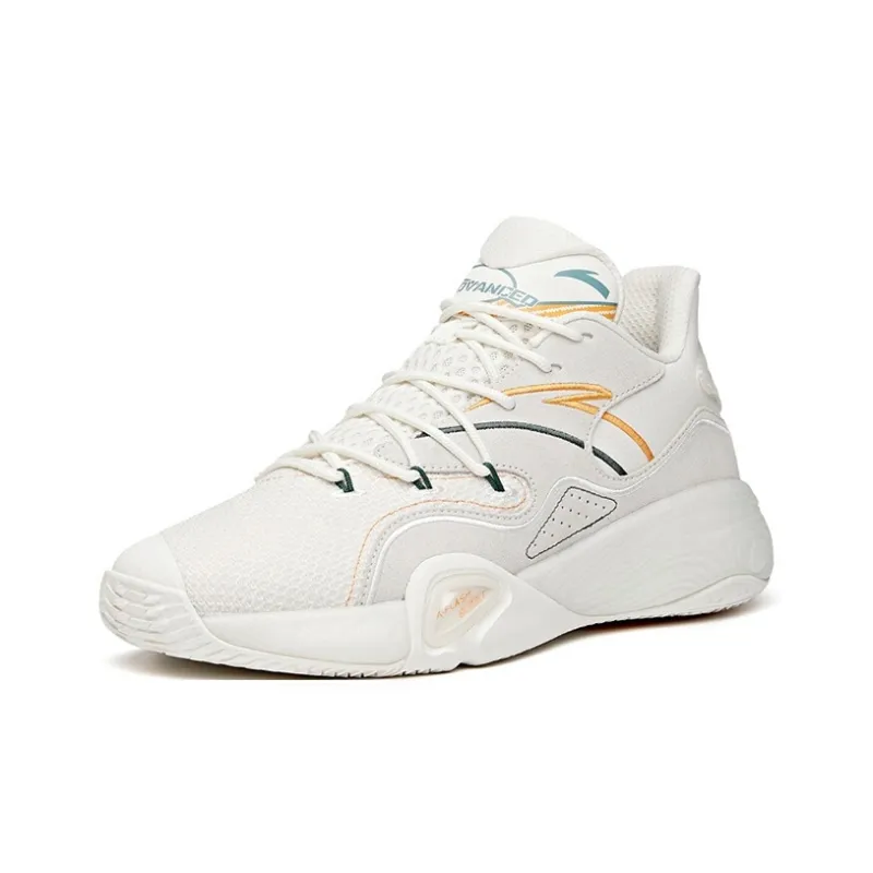 Anta A Flash Bubble 1.0 Anti Slip Wear Resistant Low Top Performance Basketball Shoes Men's White Gray-1