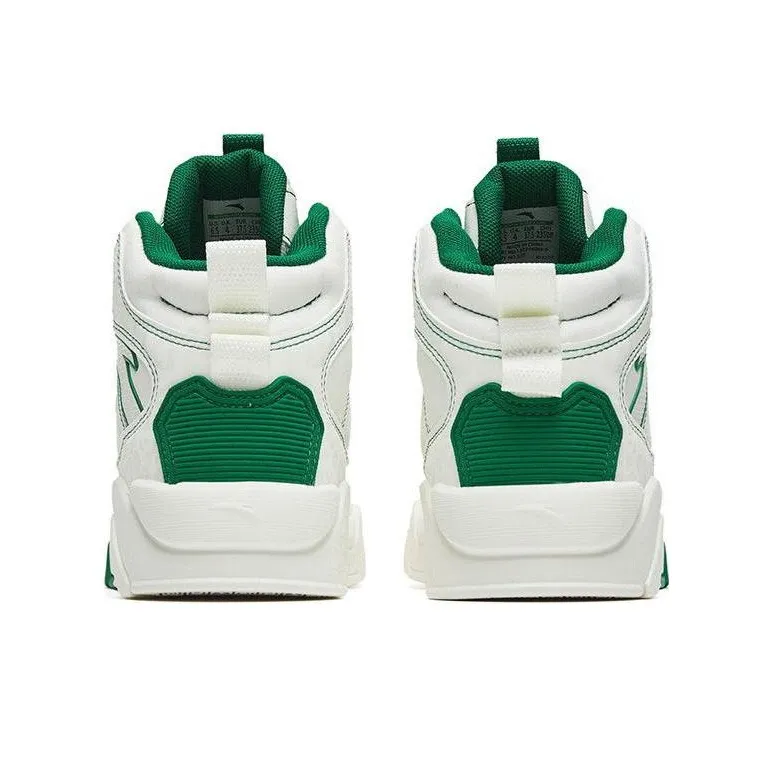 Anta Lieyan3.0 Slip-Resistant Cushioning Wear-Resistant High-Top Skateboard Shoes White Green-3