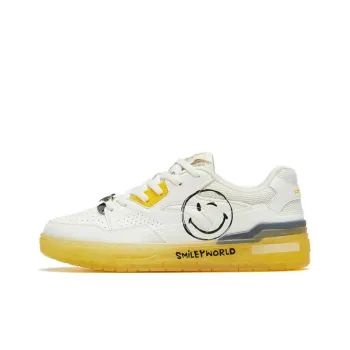 Anta Young Generation Anti Slip Wear Resistant Low Top Skateboard Shoes Women's White Yellow