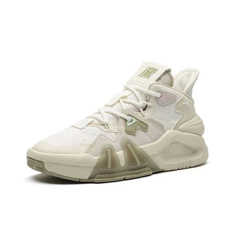 Anta Bastard Low-Top Skateboard Shoes Women's Light Beige White-2