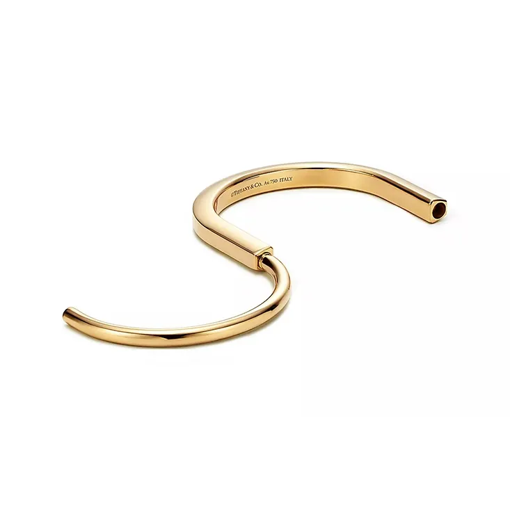 TIFFANY & CO. Lock Karat Gold Bangles Unisex-2
