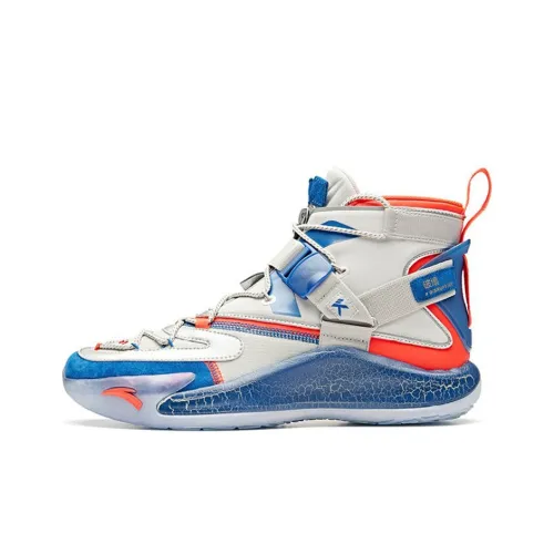 Anta KT5 Thompson Non slip Lightweight High Top Basketball Shoes Men's White Blue