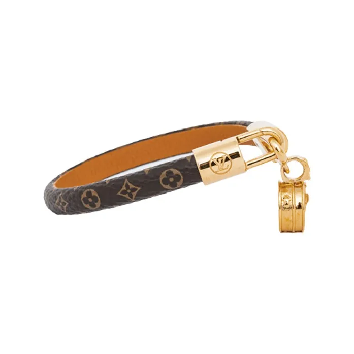LOUIS VUITTON Calfskin Monogram Bangles Women's Brown-1
